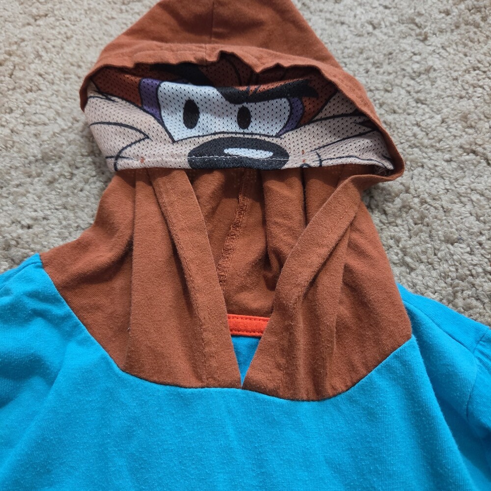 Space Jam Taz Boys Hooded Shirt 10 Tune Squad Deep Teal 2021 - Picture 12 of 16
